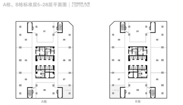 环球贸易中心A、B座平面图